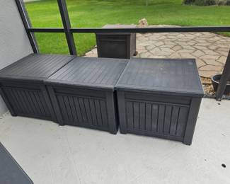 3 storage boxes on porch 
$40 each