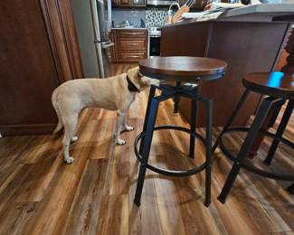 3 adjustablerustic bar stools $100