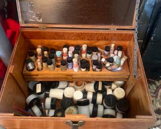 Vintage Wood Box with Oil Paints
