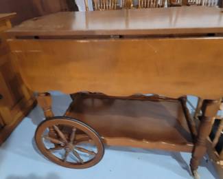 Drop leaf tea cart