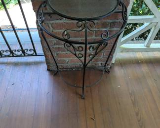 Wrought Iron Demilune Table