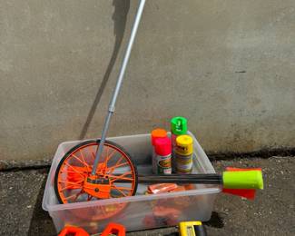 Lufkin Pro Series 100ft measuring tape, Stanley MW10 measuring wheel, Redington Redi Measure counter, flags, and more.