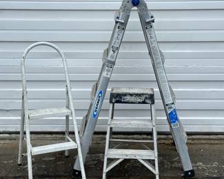 Werner Multi-Position Ladder & (2) Two Step Folding Ladders