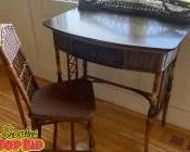 Matching 1930s Wicker Desk and Chair