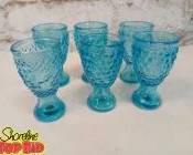 Barware blue Cordial bubble glasses