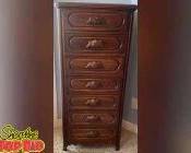 Rare Lillian Russell Solid Cherry 7 Drawer Lingerie Chest