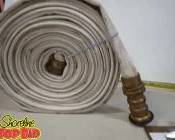 Vintage Firehose with Brass Nozzle, Working