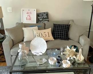 Love seat and coffee table.