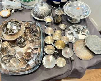 Silver plate serving pieces