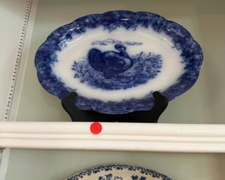 Wedgewood flow blue turkey platter with plates