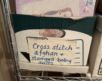 Hundreds and Hundreds of cross stitch kits, fabric, everything