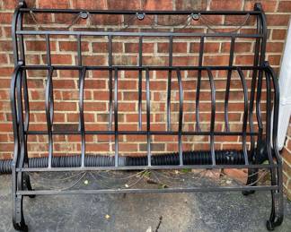  04 Black Metal Sleigh Bed Full Size 