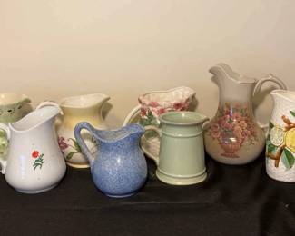 Vintage Lot Of Pretty Pitchers
