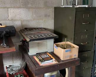 Garage Odds Ends  Filing Cabinet, Table Saw, Ramp, Drill Presses  More 