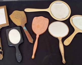 Pretty Pampering Vintage Celluloid And Other Handheld Mirrors 