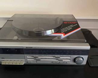 Vintage Sharp Stereo Music Center Turntable Tapedeck Radio Console 