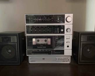 Home Audio Bundle 3 Way Speaker System, DVD Player, Cassette Deck 