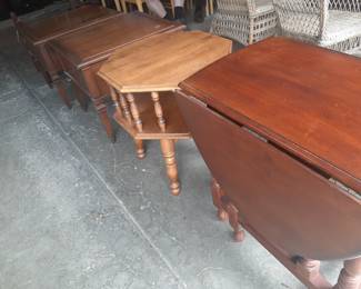 Side tables, gate leg table