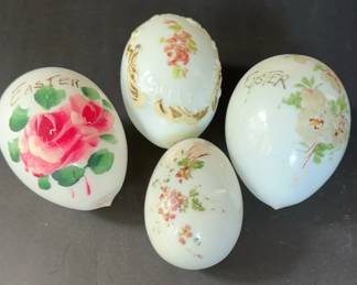 Vintage Hand Blown Glass Easter Eggs