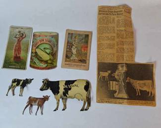 De Laval Lithographed Tin Cows And Antique Advertising Cards