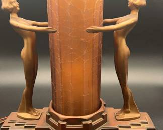 Antique NuArt Art Deco Nude Lady Lamp