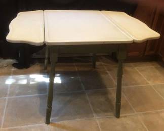 Vintage Enamel Drop Leaf Table