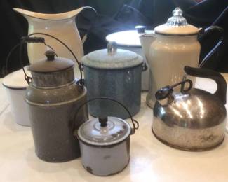 Vintage Enamel Pots And Cookware