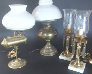 Vintage Brass Table Lamps Featuring Rayo