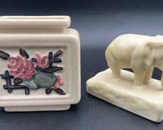 Rookwood Pottery Square Vase Elephant