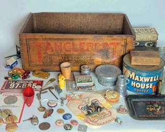 Antique Advertising Collectibles And Crate