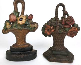 Painted Cast Iron Bouquet Doorstops