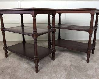Pair Of Three Shelf Side Tables, Vintage