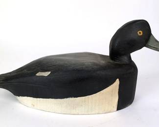 Hand Carved Drake Bluebill Decoy, Early 1940s
