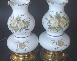 Vintage White Globe Table Lamps