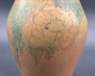 002 1927 Rookwood Pottery Peach Floral Vase by Artist Elizabeth Neave Lincoln