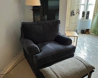 Club chair from Carter's, wall tapestry