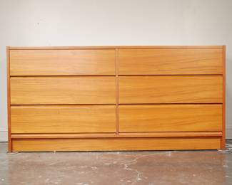 Danish Mid Century Modern Teak Double Dresser