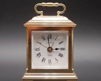 Linden Quartz Small Carriage Desk Clock