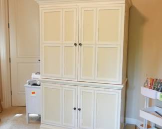 Large White 2-Section Crafter's Cabinet