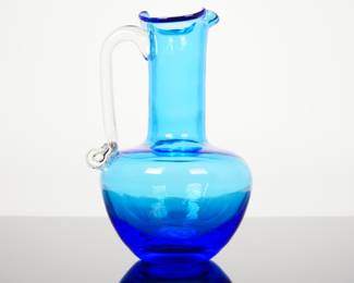 Miniature Blue Glass Pitcher
