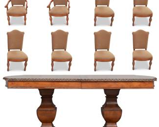 Hickory White Legends Extendable Dining Table & 8 Chairs