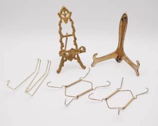 Lot of 5 Brass Tone Stands/Hangers