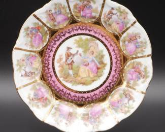 Bavaria Schaller Gilded Porcelain Love Story Plate