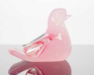 Murano Vetreria Artistica Oball Pink Glass Dove Figurine