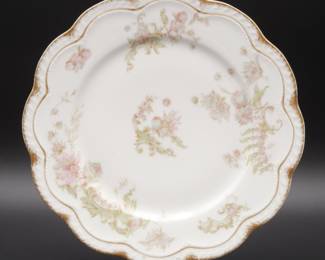Haviland & Co Limoges for Charles R. Edmonston Gilded Plate w/Floral Design