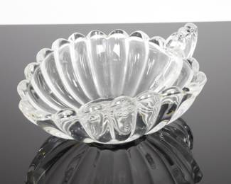 Heisey Crystolite Handled Ribbed Clear Glass Jelly Bowl