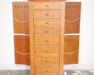 8 Drawer Jewelry Cabinet with 4 Side Doors