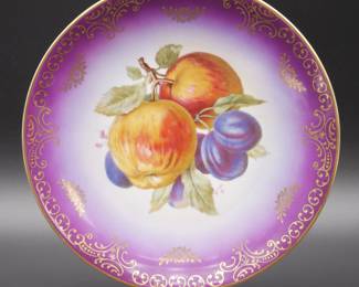 Mitterteich Bavaria Gilded Porcelain Plate w/Fruit Design