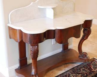 19th Century Victorian Style Marble Top Washstand