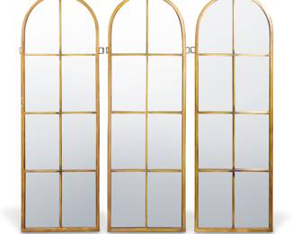 Set of 3 Uttermost Amiel Arch Mirrors with Bronze Finish